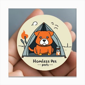 Homeless Pets Simple Sticker In Pixar Style Canvas Print