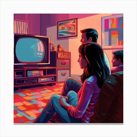 Tv In The Living Room Canvas Print