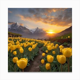 Yellow Tulips 4 Canvas Print