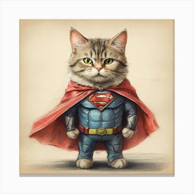 Superman Cat 6 Canvas Print