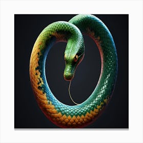 Snake On Black Background Canvas Print