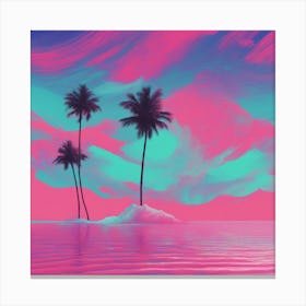 Minimalism Masterpiece, Trace In The Waves To Infinity + Fine Layered Texture + Complementary Cmyk C (45) Canvas Print