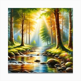 River In The Forest 7 Canvas Print