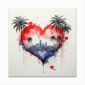 Heart Of Miami Canvas Print