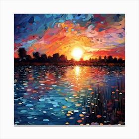 Sunset By The Lake 2 Canvas Print