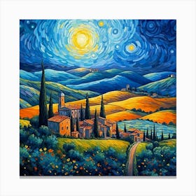 Starry Night In Tuscany Canvas Print