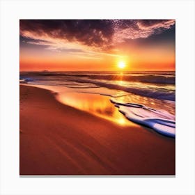 Sunset On The Beach 980 Canvas Print