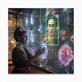 Frida Kahlo's Virtual Gallery Canvas Print