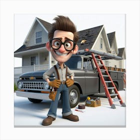 Man With A Truck 1 Canvas Print