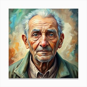 Close Up Portrait Of An Elderly Man Canvas Print