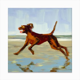 Dog On The Beach 6 Canvas Print