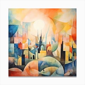 Surreal Serenity: Italian Dreams in Watercolour Canvas Print