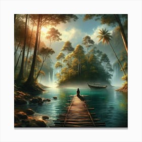 Pier In The Jungle Canvas Print