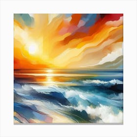 Sunset On The Beach 1 Canvas Print