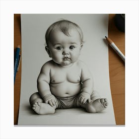 Default Cute Babies Drawings 0 Canvas Print