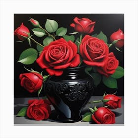 Roses In A Vase 13 Canvas Print