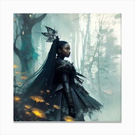 Black fairy Ai Canvas Print