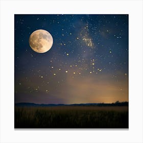 Stockcake Starry Moonlit Night 1719800143 Canvas Print