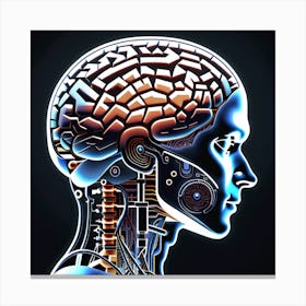 Human Brain With Artificial Intelligence 13 Canvas Print