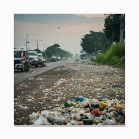 Garbage On The Road 5 Canvas Print