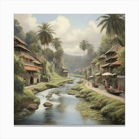 Ubud River Art Print 3 Canvas Print