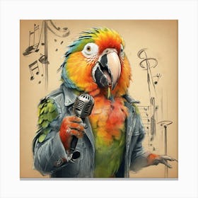 Parrot Singing Canvas Print