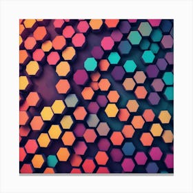 Abstract Background With Colorful Hexagons 1 Canvas Print