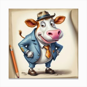 Cartoon Cow 28 Canvas Print