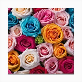 Colorful Roses Background 58 Canvas Print