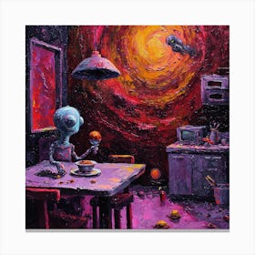 Alien In The Kitchen Canvas Print