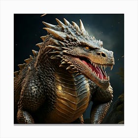 Firefly Earth, Dragon, Large, King, Strong, Brave, Black, Brown, Silver, Gold, Scales, Textured, Cro (10) Canvas Print