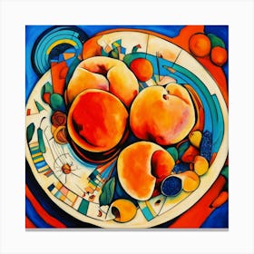 Peaches On A Plate Canvas Print
