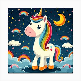 Unicorn In The Sky Canvas Print