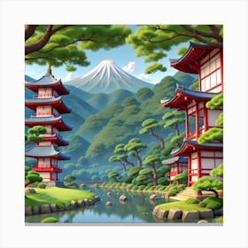 Japanese landscape 5 Canvas Print