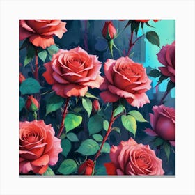 Roses Wallpaper 4 Canvas Print