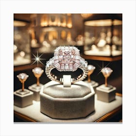 Pink Diamond Engagement Ring 1 Canvas Print