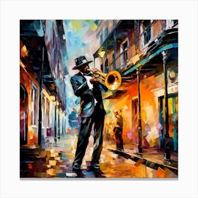 New Orleans Street Musician 1 Canvas Print