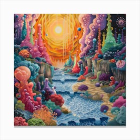 Colorful Dreamscape, Pop Surrealism, Lowbrow 1 Canvas Print