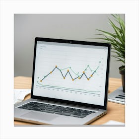 Laptop With Graphs 2 Canvas Print