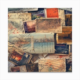 Postage Stamps 24 Canvas Print