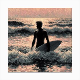 Handsome Surfer Canvas Print