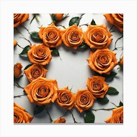 Orange Roses In A Circle 1 Canvas Print