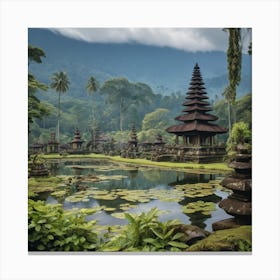 Buddhist Temple In Bali Canvas Print