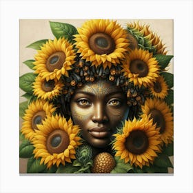 Sunflower Girl 2 Canvas Print