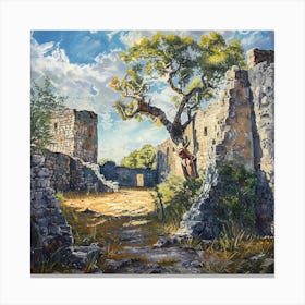 A Great Zimbabwe Ruins In Zimbabwe Oil Painting Canvas Print