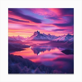 Sunset In The Mountains Canvas Print