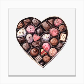 Heart Of Chocolates Canvas Print