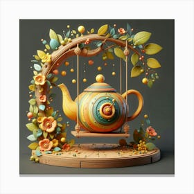 Teapot On A Swing 1 Canvas Print