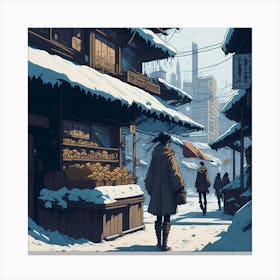 City In Winter Canvas Print