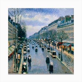 Boulevard Montmartre At Night, Camille Pissarro 1 Canvas Print